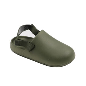 Ladies Closed Toe EVA Slip On Clogs With Back Strap - Olive