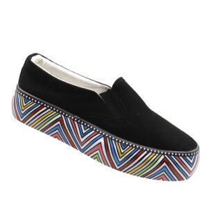 Ladies Canvas Sneaker - Black