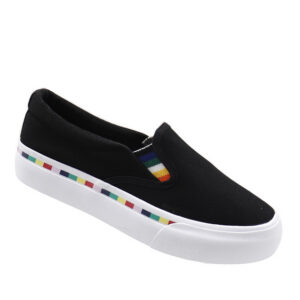 Ladies Canvas Slip On Sneaker - Black