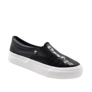 Ladies Casual Slip On Sneaker - Black