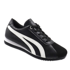 Ladies Fashion Lace Up Sneaker - Black/White