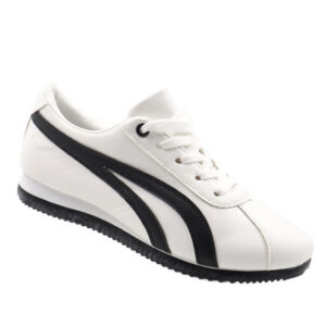 Ladies Fashion Lace Up Sneaker - White/Black