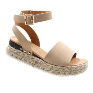Ladies Espradrille Wedge - Camel