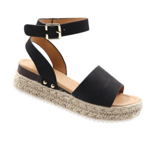 Ladies Espradrille Wedge - Black