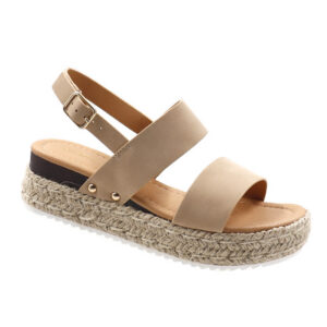 Ladies Espradrille Wedge - Camel